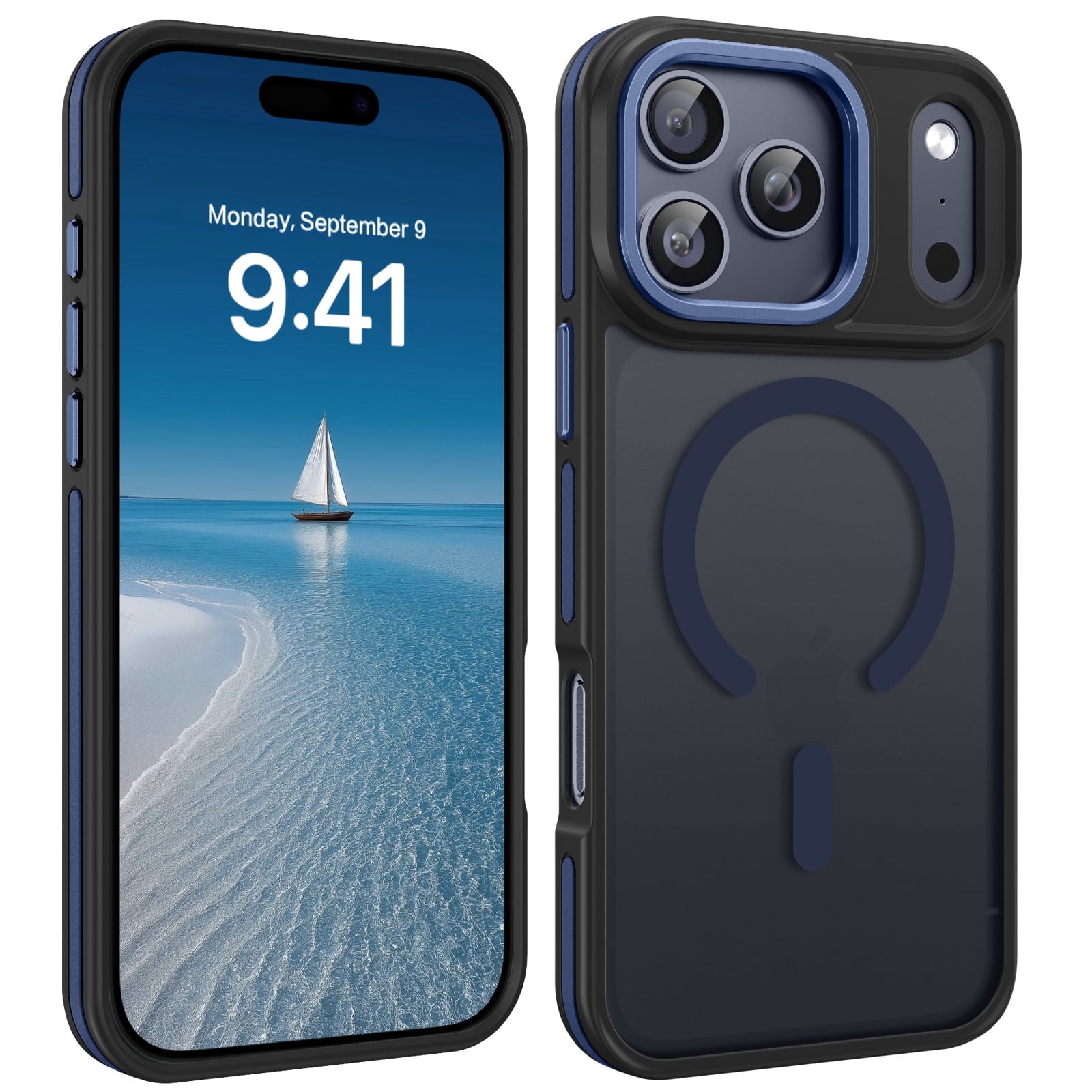 VENINGO Magnetic Phone Case for iPhone 18 Pro Max / 17 Pro Max Compatible with Mag-safe,Translucent Matte Shockproof Scratch Resistant iPhone 18 Pro Max Case / 17 Pro Max Case,Blue