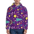 thumbnail image 2 of Bingfone Retro 80s Style Men'S Drawstring Hoodie Long Sleeve Pocket Sweatshirts-Large, 2 of 9