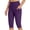 Purple, variant on HAJWOH Women's Yoga Pants Leggings with Pockets High Waisted Knee Length Capris Stretch for Casual Workout Exercise