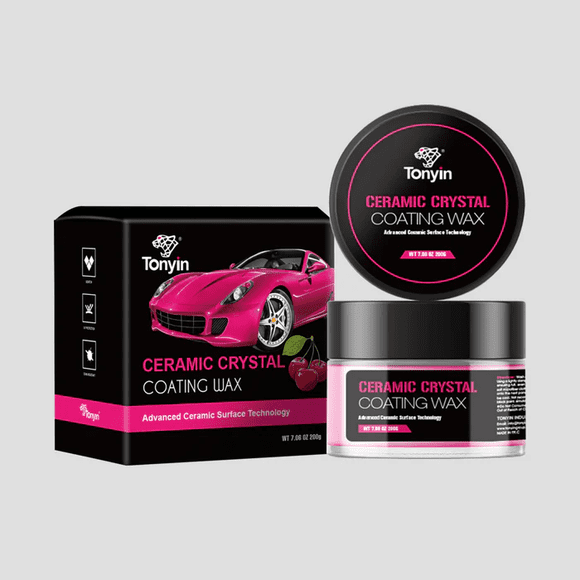 Tonyin Cera Cerámica 200g Ceramic Crystal Coating Wax Cereza | Brillo Extremo, Hidrofóbico, Protección 3-6 Meses para Auto