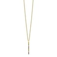 thumbnail image 3 of Auriga Sterling Silver Gold-tone 14K Flash Gold-plated Colorful CZ Vertical Bar Necklace with 2 inch Extender for Women 18", 3 of 6