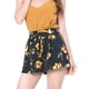 thumbnail image 2 of Pantalones cortos de verano de playa con cintura alta con lazo elástico estampado para mujer Azul L, 2 of 6