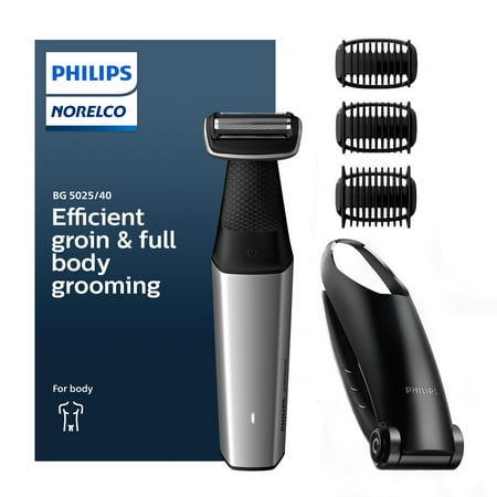 Philips Norelco Bodygroom Series 5000 Showerproof Body & Manscaping Trimmer For Men with Back Attachment, BG5025/40