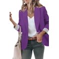 thumbnail image 1 of Blazer Genhoo para mujer, casual, con bolsillos, para oficina, color morado, XXL, 1 of 5