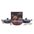 thumbnail image 4 of Mumma's LIFE Non-Stick Deep Kadai with Glass Lid- with Riveted and Virgin Bakelite Handle PFOA/Heavy Metal Free (Induction and Gas Stove Friendly) - (26CM, Blue), 4 of 5