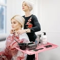 thumbnail image 3 of Utility Cart with Wheels Storage Cart with Tray Height Adjustable Salon Tray Cart Pink, 3 of 11