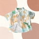 thumbnail image 4 of Blusa y camisa de manga corta con cuello vuelto Camisa de solapa de manga corta de verano para niños con estampados florales Top casual estilo playa Top de algodón para niños, 4 of 5