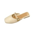 thumbnail image 3 of Bxsruta Versatile Roman Flat Mules, Pleated PU Upper Indoor/Outdoor Shoes for Business Casual Wear, 3 of 7