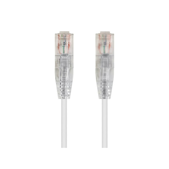 Monoprice Cat6 Ethernet Patch Cable - 50 feet - White | Snagless RJ45 Stranded 550MHz UTP CMR Riser Rated Pure Bare Copper Wire 28AWG - SlimRun Series