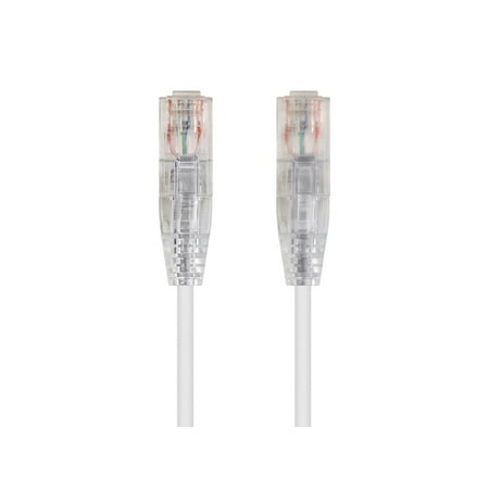 UPC: 0889028098264 | Monoprice Cat6 Ethernet Patch Cable – 50 feet – White | Snagless RJ45 Stranded 550MHz UTP CMR Riser Rated Pure Bare Copper Wire 28AWG – SlimRun Series