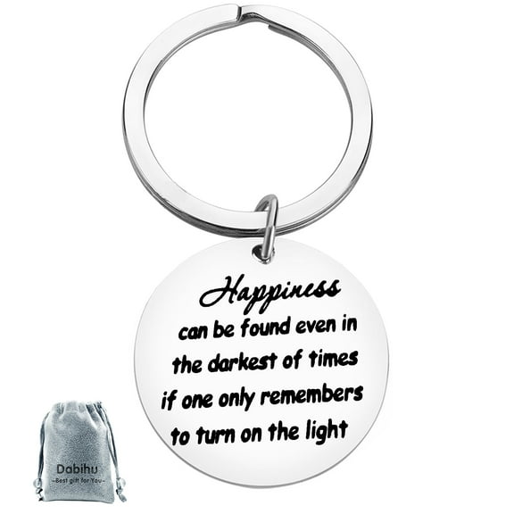 Inspirational Gift Encouragement Keyring Happiness Can Be Found in The Darkest of Times Keychain Motivational Gifts for Girls Boys Birthday Graduation Gift for Friends Sister Family