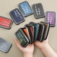 thumbnail image 4 of Large Size Oil Based Ink Pads Vintage Rubber Wooden Stamps DIY Finger Print Paper Inkpads Diary Journal Planner Decorations blue, 4 of 6