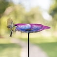 thumbnail image 6 of Lypsnake Outside Metal Flower Design Bird Baths With Stake, Gradient Color Glass Bowl Outdoor Garden Decor with Sturdy Metal Stake, Bird Feeder for Yard Patio Lawn Backyard Ornament & Garden Gift, 6 of 6