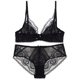 thumbnail image 4 of Conjunto de sujetador y bragas de encaje floral para mujer, elegante, suave, transpirable, ajustable, decoración de lazo, ropa interior, 4 of 6