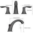 thumbnail image 4 of Bathroom Sink Faucet, Faucet for Bathroom Sink, Widespread Matte Black Bathroom Faucet 3 Hole with Stainless Steel Pop Up Drain and cUPC Lead-Free Hose - (Matte Black), 4 of 11