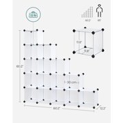 16 Cube Storage Organizer Modular Storage Cube Bookshelf DIY Plastic Closet Storage Shelves for Home Office Bedroom White