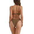 thumbnail image 3 of Conjuntos de bikini con tirantes ajustables para mujer INSPIRE CHIC, 2 piezas, con aros, parte inferior triangular, trajes de baño, pequeño, color café, 3 of 5
