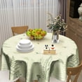 thumbnail image 2 of 60Inch Spring Leaf Round Tablecloth Beige Fern Herb Botanical Table Cover Farmhouse Style Wild Plant Stain Resistant Circle Table Cloth for Kitchen Dining Picnic Party Decor, 2 of 6