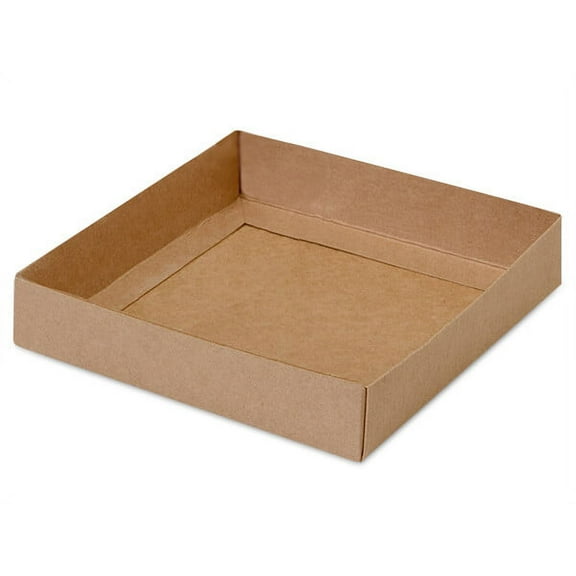 100 PK, Kraft Slide Open Candy Box Base, 5.75 x 5.75 x 1" For Sweet Desserts, Made In USA