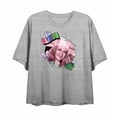 thumbnail image 3 of Wizard Of Oz Glinda
 Women's Heather Gray Crew Neck Short Sleeve Crop Tee-Medium, 3 of 5
