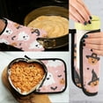 thumbnail image 5 of Yayeee Oven Mitts and Pot Holder Set of 2 Heat Resistant Kitchen Gloves Baking Hot Pad, Pastel Pink Halloween, 5 of 5