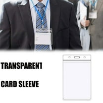 8 Pack ID Badge Holder,Clear Vertical Card Badge Holder,Soft Waterproof PVC Card Protector Case,Thick Sealable Name Tag Badge Holder for Office School Credit Cards Passes