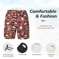 thumbnail image 3 of Daiia Skull record Guitar music Mens Swim Trunks Swim Shorts Quick Dry Swim Shorts with Mesh Lining Pockets-Medium, 3 of 9