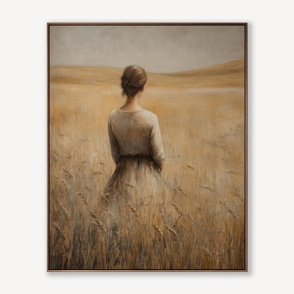 Ruth In The Wheat Field Christian Farmhouse Wall Art Biblical Woman Harvest Decor Unframed Paper Print