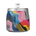thumbnail image 7 of Yayeee Ashtray with Lid for Cigarette Smokeless Stainless Steel Home Ash Holder, Stripes Pattern, 7 of 7