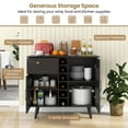 thumbnail image 4 of Costway 2-Door Wine Bar Cabinet Kitchen Sideboard Buffet with Drawer & Adjustable Shelves Black, 4 of 10