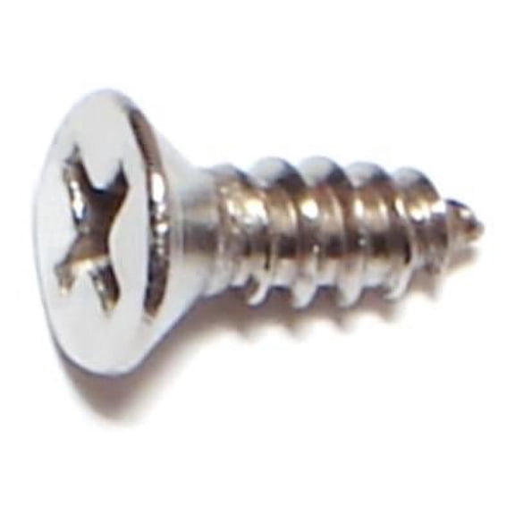 #8 x 1/2" 18-8 Stainless Steel Phillips Flat Head Sheet Metal Screws SMSFSS-163