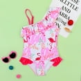 thumbnail image 4 of URMAGIC Baby Girls Swimsuit Ruffles Bathing Suits Cute Beach Sport Swimming Backless Summer One Piece Swimwear 18M-6T, 4 of 10