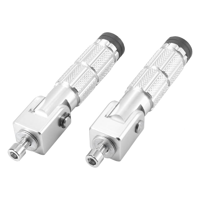 Reposapiés de motocicleta Unique Bargains Tono Plateado Plegable