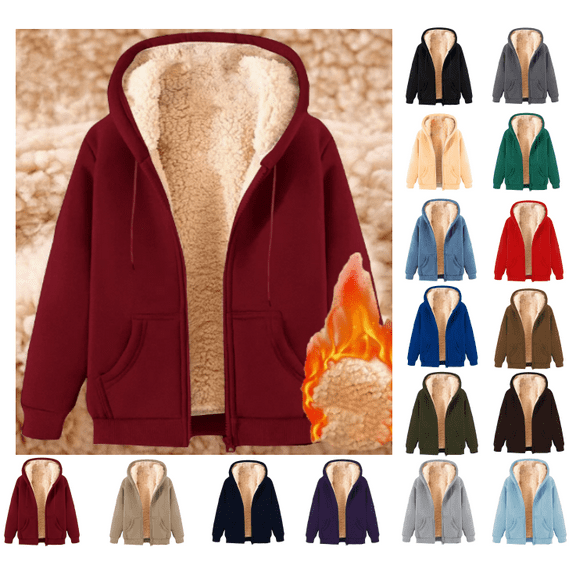 lmcalzta Hoodies for Men Zip up Fleece Sweatshirts with Pockets Winter Thermal Casual Comfy Solid Color Cardigan