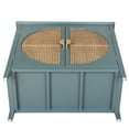 thumbnail image 4 of Sideboard Buffet Cabinet, Modern Rattan Storage Cabinet with 2 Doors and Shelve, Accent Cabinet for Living Room, Dining Room, Entryway, Kitchen, Dark Green, 4 of 9