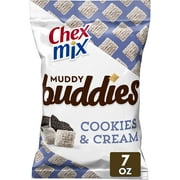 Chex Mix Muddy Buddies, Cookies And Cream, Snack Bag, 7 Oz (Pack Of 10)