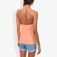 thumbnail image 4 of Women's Halter Neck Knit Tank Top with Ribbed Design and Stretchy Fit for Casual Summer Wear- Small, Orange, 4 of 5