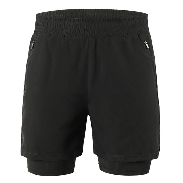 Sports Shorts Men 2 in 1 Running Shorts Quick Drying Breathable Active Training Exercise Jogging Marathon Cycling Shorts