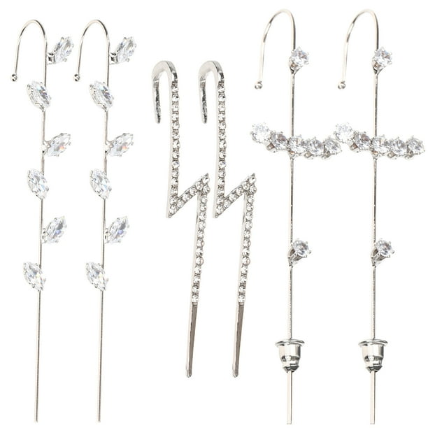 6 piezas de pendientes con gancho y pedrería, joyería para mujer, regalo de cumpleaños, Navidad o San Valentín