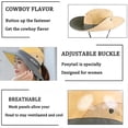 thumbnail image 3 of Foldable Buckle Hat for Women Sun Hat Outdoor UV Protection Wide Brim Ponytail Cap Packable Summer Beach Hat Adjustable Floppy Hat for Fishing Hiking Gardening [Khaki], 3 of 7