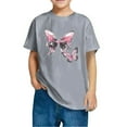 thumbnail image 4 of Riecok T Shirts for Girls Boy Plus Size Crewneck Short Sleeve Comfortable Shirt Kids Clothes Toddler Kids Girls Casual Loose Shirts Gray 3 T, 4 of 4