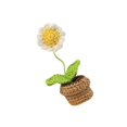 thumbnail image 1 of Hand Knitted Crochet Flowers Mini Potted Flowers Car Accessories Hand Knitting Small Cute, 1 of 9