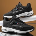 thumbnail image 3 of CORASUN Men's Black Faux Leather Fashion Sneakers, Durable Water-Resistant Soft Sole Casual Shoes for Men, Business Casual Office and Walking, 3 of 10