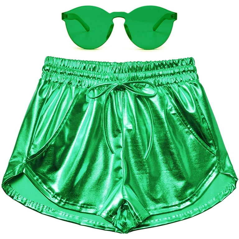Metallic green shorts hotsell