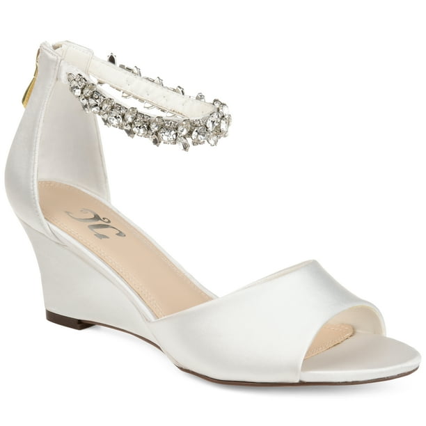 journee collection womens connor pumps zip open toe wedge heel