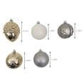 thumbnail image 3 of Holiday Time 45 Count Shatterproof Ornaments-Grey/Gold/Silver/White, 3 of 5