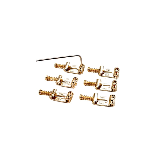 Wosthever Paquete de 6 sillines de puente de guitarra eléctrica con tornillos, resortes, guitarras de repuesto, sillines de instrumentos Accesorios para instrumentos musicales