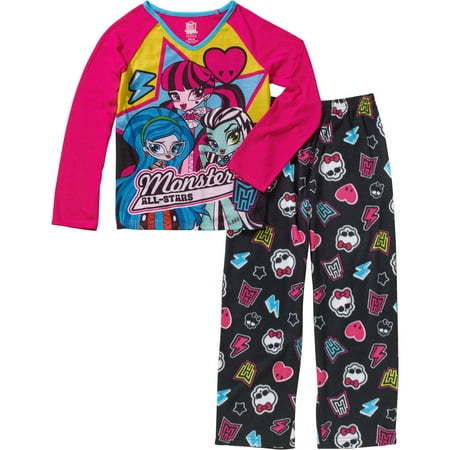 Girls' License Fleece Sleep Pant & Poly Top 2 Piece Pajama Set