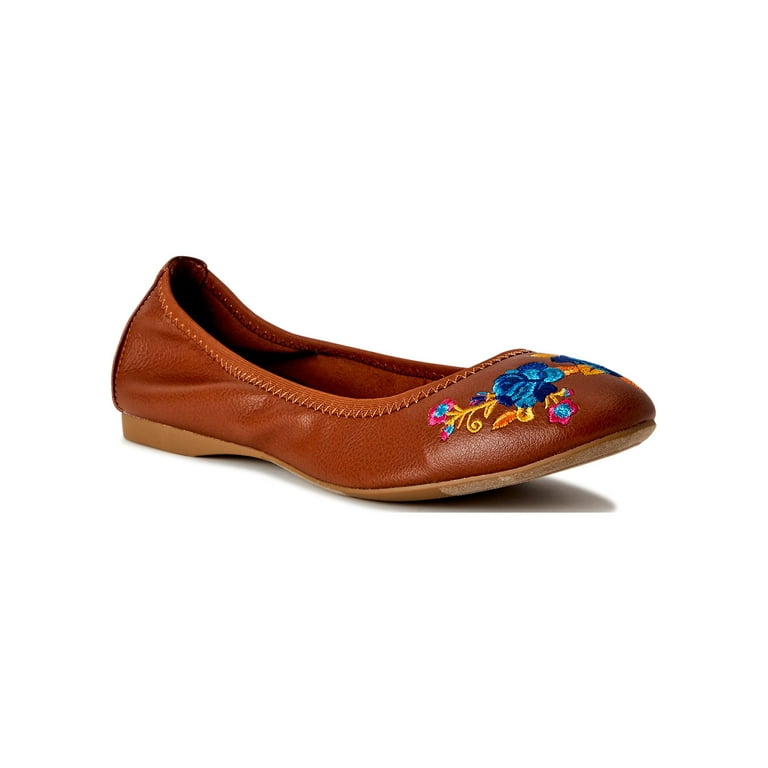 Embroidered ballet flats sale