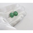 thumbnail image 2 of Sterling Silver Turquoise Earrings Blue Green Fat Oval Cut Drops Veining, 2 of 3